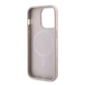 Калъф за iPhone 15 Pro - Guess Hardcase 4G Printed Stripes MagSafe (GUHMP15LP4RPSP) - Розов