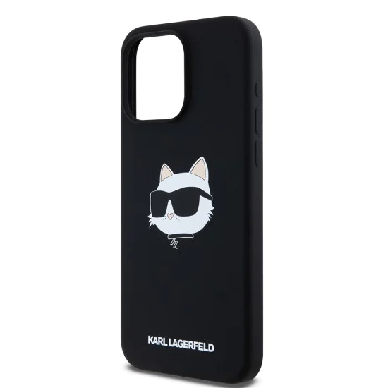 Калъф за iPhone 15 Pro Max - Karl Lagerfeld Silicone MagSafe (KLHMP15XSCHPPLK) - Choupette Head