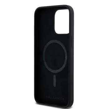 Калъф за iPhone 15 Pro Max - Karl Lagerfeld Silicone MagSafe (KLHMP15XSCHPPLK) - Choupette Head