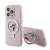 Калъф за iPhone 15 Pro Max - Karl Lagerfeld Hardcase Ring Stand MagSafe (KLHMP15XHHMMRSKCP) - Pink Karl&Choupette