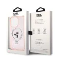 Калъф за iPhone 15 Pro Max - Karl Lagerfeld Hardcase Ring Stand MagSafe (KLHMP15XHHMMRSKCP) - Pink Karl&Choupette