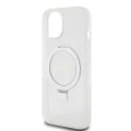 Калъф за iPhone 15 - Guess Ring Stand Script Glitter MagSafe (GUHMP15SHRSGSD) - Прозрачен