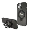 Калъф за iPhone 15 - Guess Ring Stand Script Glitter Glitter MagSafe (GUHMP15SHRSGSK) - черен