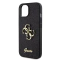 Калъф за iPhone 15 - Guess Glitter Script Big 4G (GUHCP15SHG4SGGK) - Черен