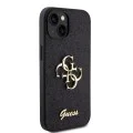 Калъф за iPhone 15 - Guess Glitter Script Big 4G (GUHCP15SHG4SGGK) - Черен