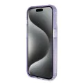 Калъф за iPhone 15 Pro - Guess Ring Stand Script Glitter MagSafe (GUHMP15LHRSGSU) - Лилав