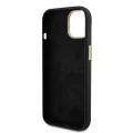 Калъф за iPhone 15 - Guess Silicone Script Metal Metal Logo & Frame (GUHCP15SSMBSLK) - Черен