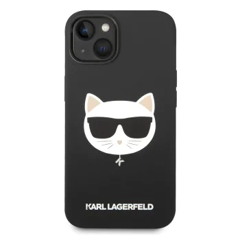 Калъф за iPhone 14 Plus - Karl Lagerfeld Silicone MagSafe (KLHMP14MSLCHBK) - Choupette Head
