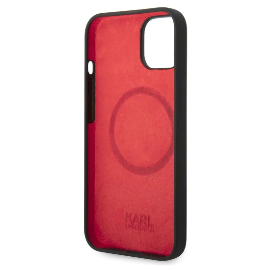 Калъф за iPhone 14 Plus - Karl Lagerfeld Silicone MagSafe (KLHMP14MSLCHBK) - Choupette Head