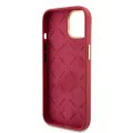 Калъф за iPhone 15 - Guess Silicone Script Metal Logo & Frame (GUHCP15SSMBSLM) - Червен