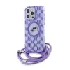 Калъф за iPhone 15 Pro Max - Karl Lagerfeld IML Crossbody MagSafe (KLHMP15XHCKCKCKLCU) - лилав монограм Karl&Choupette Head