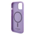 Калъф за iPhone 15 - Guess Saffiano MagSafe (GUHMP15SPSAHMCU) - Лилав