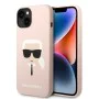 Калъф за iPhone 14 Plus - Karl Lagerfeld Silicone MagSafe (KLHMP14MSLKHLP) - Light Pink Karl`s Head