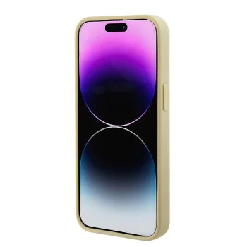 Калъф за iPhone 15 Plus - Guess Saffiano MagSafe (GUHMP15MPSAHMCB) - златен