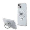 Калъф за iPhone 15 - Karl Lagerfeld Hardcase Ring Stand MagSafe (KLHMP15SHMRSKHH) - White Karl Head