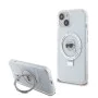 Калъф за iPhone 15 - Karl Lagerfeld Hardcase Ring Stand MagSafe (KLHMP15SHMRSKHH) - White Karl Head