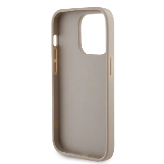 Калъф за iPhone 15 Pro - Guess Leather Perforated 4G (GUHCP15LPSP4LGD) - златен