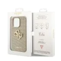 Калъф за iPhone 15 Pro - Guess Leather Perforated 4G (GUHCP15LPSP4LGD) - златен