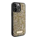 Калъф за iPhone 15 Pro - Guess Rhinestone Metal Logo (GUHCP15XPFGSBSD) - Жълт