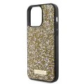 Калъф за iPhone 15 Pro - Guess Rhinestone Metal Logo (GUHCP15XPFGSBSD) - Жълт