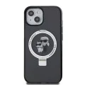 Калъф за iPhone 15 - Karl Lagerfeld Hardcase Ring Stand MagSafe (KLHMP15SHMRSKCK) - Karl&Choupette