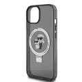 Калъф за iPhone 15 - Karl Lagerfeld Hardcase Ring Stand MagSafe (KLHMP15SHMRSKCK) - Karl&Choupette