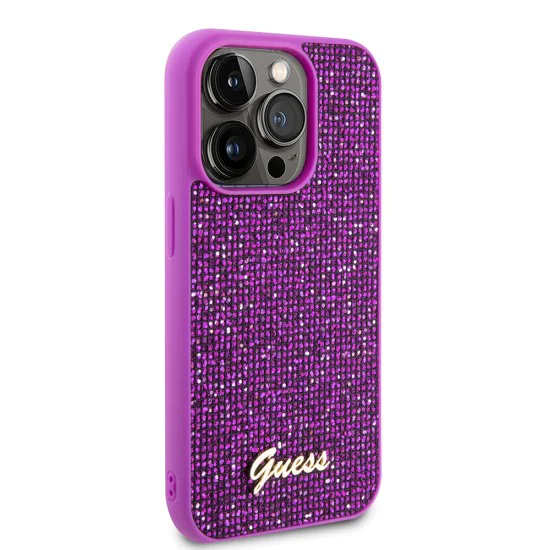 Калъф за iPhone 15 Pro - Guess Disco Metal Script (GUHCP15LPMSDGSF) - Фуксия