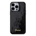 Калъф за iPhone 15 Pro Max - Guess Sequin Script Metal (GUHCP15XPSFDGSK) - Черен