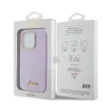 Калъф за iPhone 15 Pro - Guess Glitter Glossy Glossy Script (GUHCP15LPGMCSL) - светло лилав