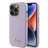 Калъф за iPhone 15 Pro - Guess Glitter Glossy Glossy Script (GUHCP15LPGMCSL) - светло лилав