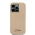 Калъф за iPhone 15 Pro Max - Guess Glitter Glossy Glossy Script (GUHCP15XPGMCSD) - Sparkle Beige