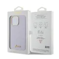 Калъф за iPhone 15 Pro Max - Guess Glitter Glossy Glossy Script (GUHCP15XPGPGMCSL) - светло лилав