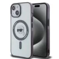 Калъф за iPhone 15 - Karl Lagerfeld IML MagSafe (KLHMP15SHKHNOTK) - Прозрачна глава на Карл