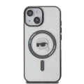 Калъф за iPhone 15 - Karl Lagerfeld IML MagSafe (KLHMP15SHKHNOTK) - Прозрачна глава на Карл