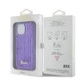 Калъф за iPhone 15 - Guess Sequin Script Metal (GUHCP15SPSFDGSU) - Лилав