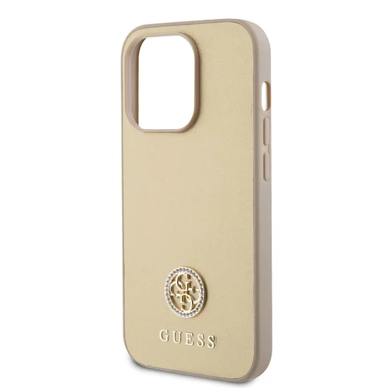 Калъф за iPhone 15 Pro Max - Guess Strass Metal Logo (GUHCP15XPS4DGPD) - Златен