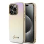 Калъф за iPhone 15 Pro - Guess Saffiano Iridescent Script (GUHCP15LPSAIRSD) - златен