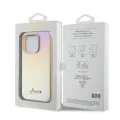 Калъф за iPhone 15 Pro - Guess Saffiano Iridescent Script (GUHCP15LPSAIRSD) - златен