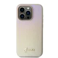 Калъф за iPhone 15 Pro - Guess Saffiano Iridescent Script (GUHCP15LPSAIRSD) - златен