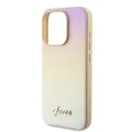 Калъф за iPhone 15 Pro Max - Guess Saffiano Iridescent Script (GUHCP15XPSAIRSD) - златен