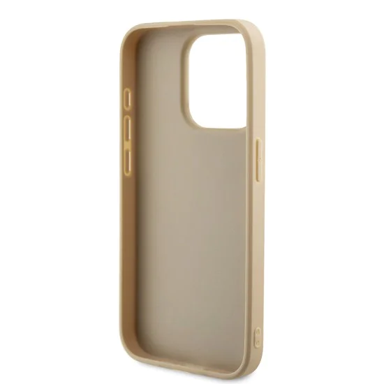 Калъф за iPhone 15 Pro Max - Guess Saffiano Iridescent Script (GUHCP15XPSAIRSD) - златен