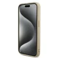 Калъф за iPhone 15 Pro Max - Guess Saffiano Iridescent Script (GUHCP15XPSAIRSD) - златен