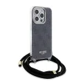 Калъф за iPhone 15 Pro - Guess Crossbody Cord 4G Print (GUHCP15LHC4SEK) - черен