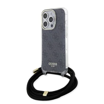 Калъф за iPhone 15 Pro - Guess Crossbody Cord 4G Print (GUHCP15LHC4SEK) - черен