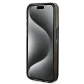 Калъф за iPhone 15 Pro - Guess Liquid Glitter Gold Stripes (GUHCP15LLLLFCFCSEGK) - Черен