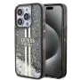 Калъф за iPhone 15 Pro - Guess Liquid Glitter Gold Stripes (GUHCP15LLLLFCFCSEGK) - Черен