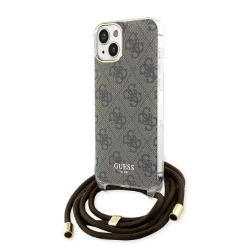 Калъф за iPhone - Guess Crossbody Cord 4G Print (GUHCP15SHC4SEW) - Кафяв