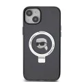 Калъф за iPhone 15 Plus - Karl Lagerfeld Hardcase Ring Stand MagSafe (KLHMP15MHMRSKKHK) - Karl Head
