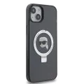 Калъф за iPhone 15 Plus - Karl Lagerfeld Hardcase Ring Stand MagSafe (KLHMP15MHMRSKKHK) - Karl Head