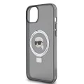 Калъф за iPhone 15 Plus - Karl Lagerfeld Hardcase Ring Stand MagSafe (KLHMP15MHMRSKKHK) - Karl Head